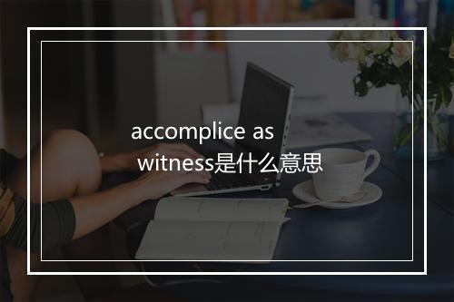 accomplice as witness是什么意思