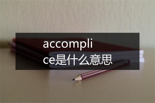 accomplice是什么意思