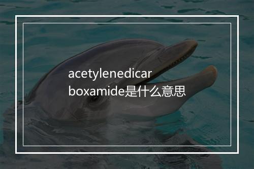 acetylenedicarboxamide是什么意思