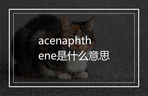 acenaphthene是什么意思