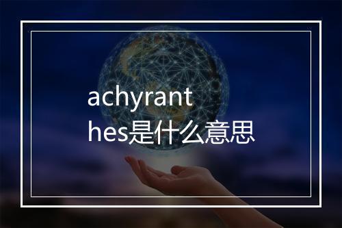 achyranthes是什么意思