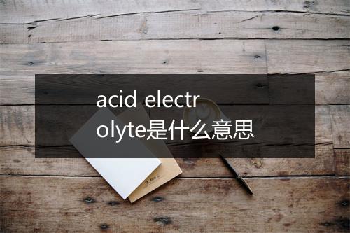 acid electrolyte是什么意思