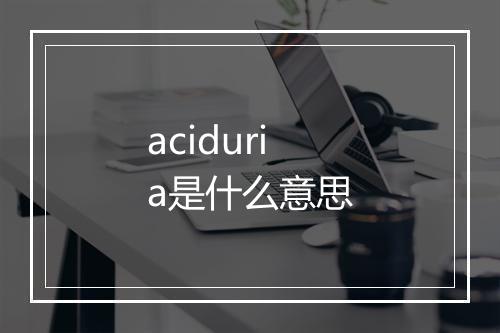 aciduria是什么意思