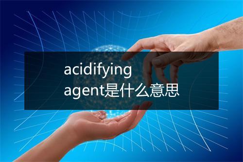 acidifying agent是什么意思