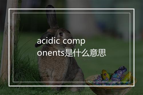 acidic components是什么意思