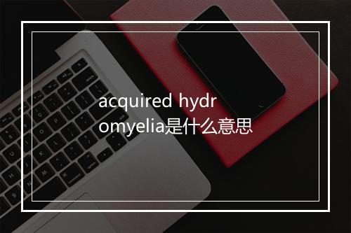 acquired hydromyelia是什么意思