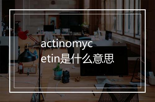 actinomycetin是什么意思