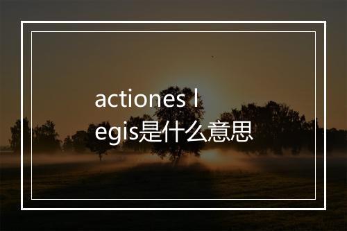 actiones legis是什么意思