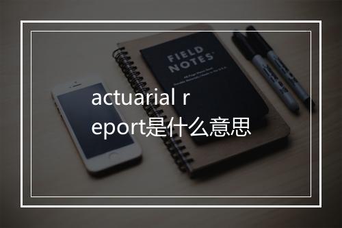 actuarial report是什么意思