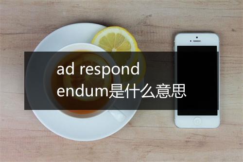 ad respondendum是什么意思