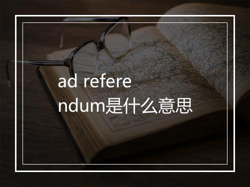 ad referendum是什么意思