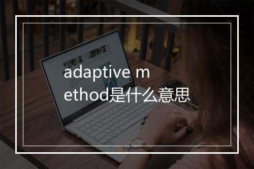 adaptive method是什么意思