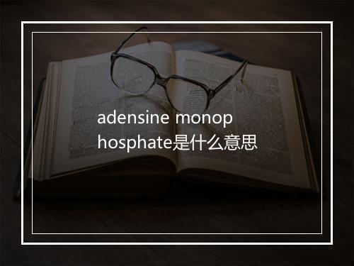 adensine monophosphate是什么意思