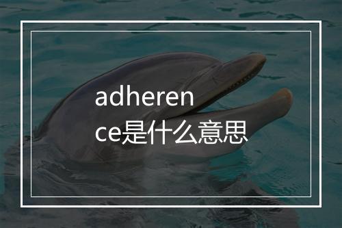 adherence是什么意思