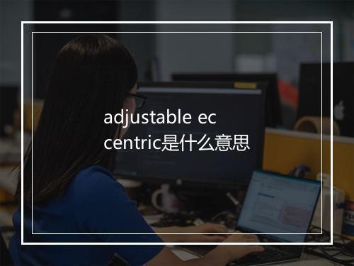 adjustable eccentric是什么意思