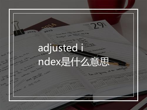 adjusted index是什么意思