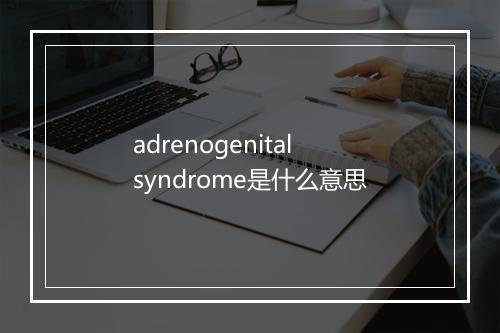 adrenogenital syndrome是什么意思