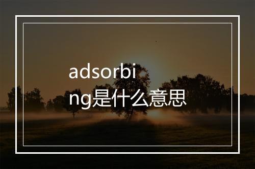 adsorbing是什么意思