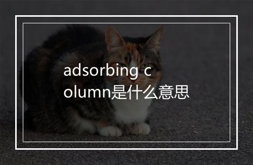 adsorbing column是什么意思