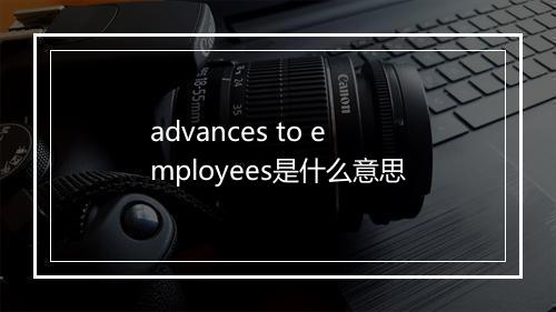 advances to employees是什么意思