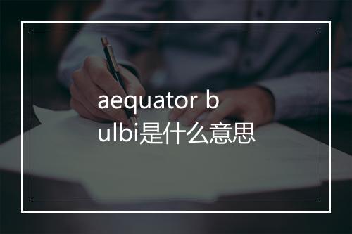 aequator bulbi是什么意思