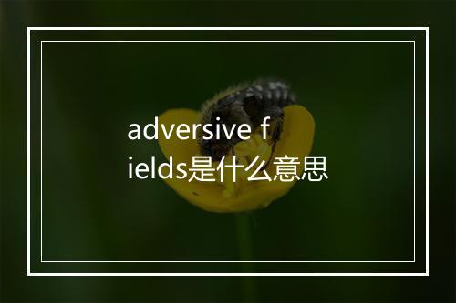 adversive fields是什么意思