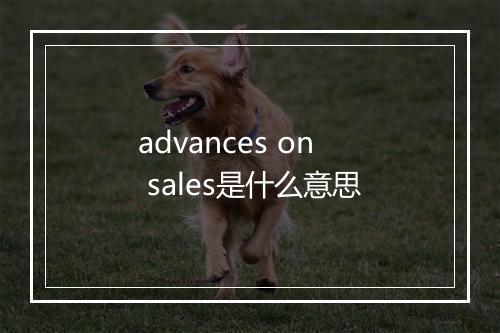 advances on sales是什么意思