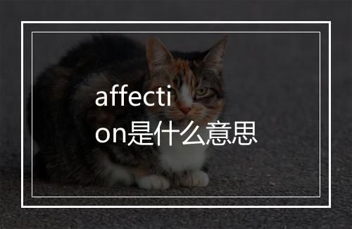 affection是什么意思