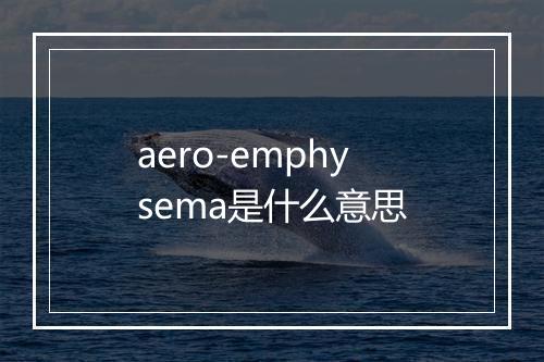 aero-emphysema是什么意思