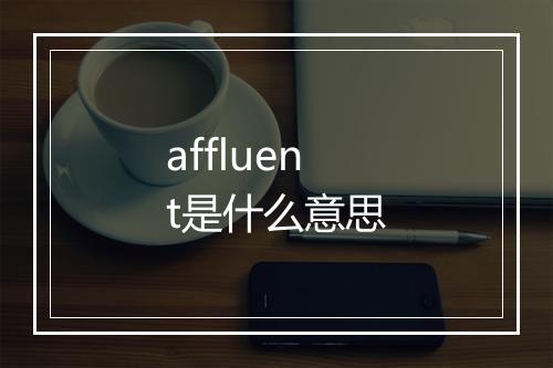 affluent是什么意思