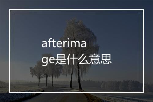 afterimage是什么意思