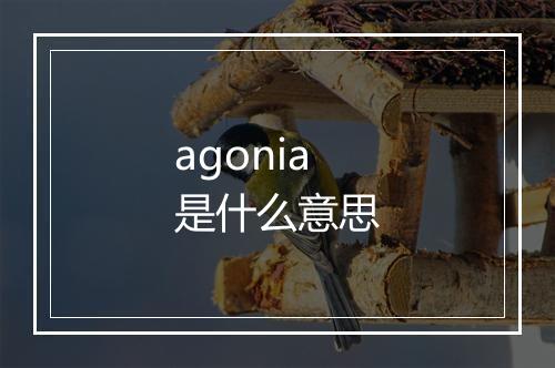 agonia是什么意思