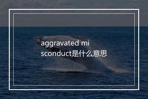 aggravated misconduct是什么意思