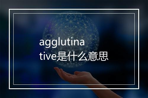 agglutinative是什么意思