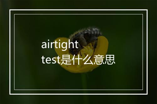 airtight test是什么意思