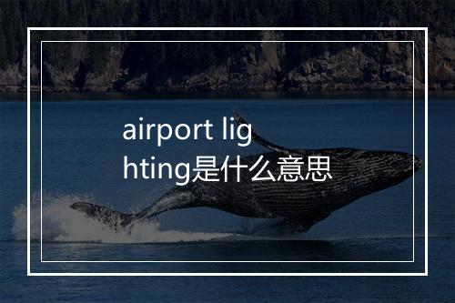 airport lighting是什么意思