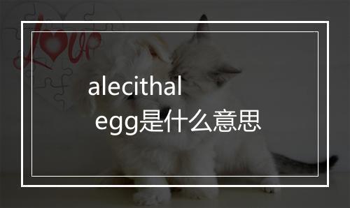 alecithal egg是什么意思