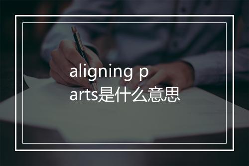 aligning parts是什么意思