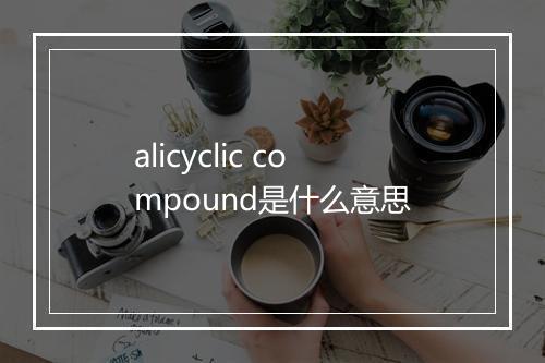 alicyclic compound是什么意思