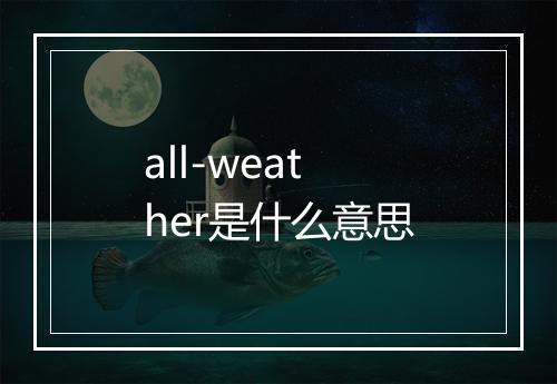 all-weather是什么意思