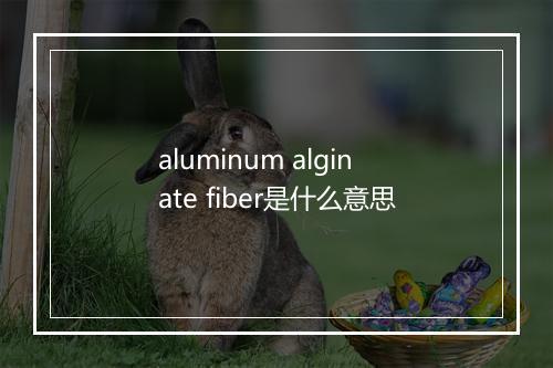 aluminum alginate fiber是什么意思