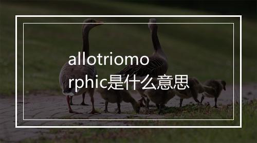 allotriomorphic是什么意思