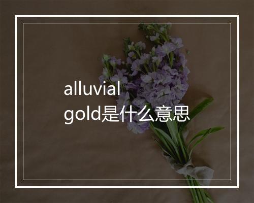 alluvial gold是什么意思