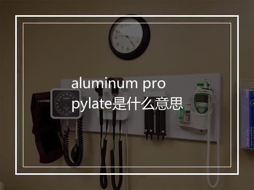 aluminum propylate是什么意思