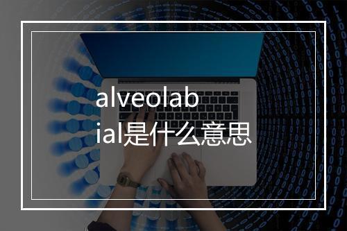 alveolabial是什么意思