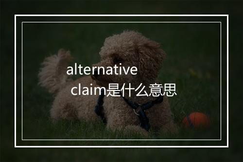 alternative claim是什么意思