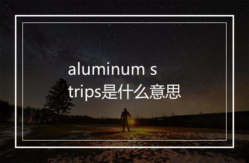 aluminum strips是什么意思