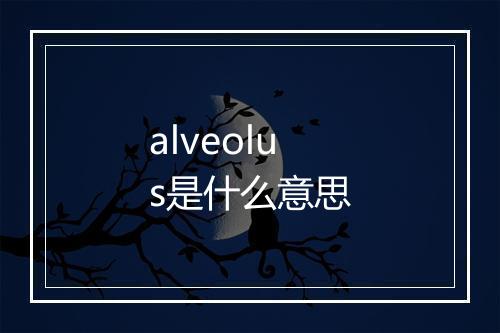 alveolus是什么意思