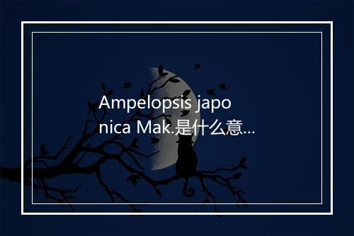 Ampelopsis japonica Mak.是什么意思