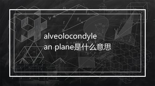 alveolocondylean plane是什么意思